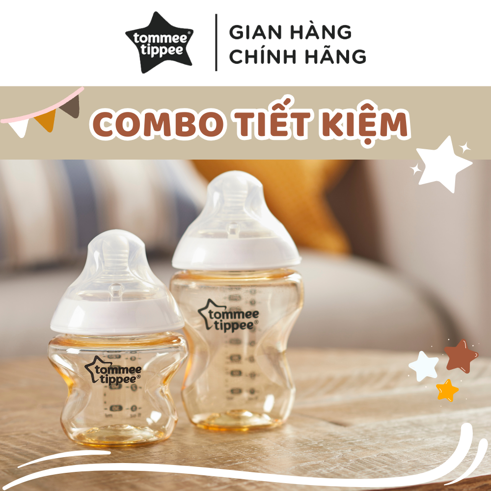 COMBO 2 Bình sữa PPSU ty siêu mềm tự nhiên Tommee Tippee Closer to Nature 150ml & 260ml