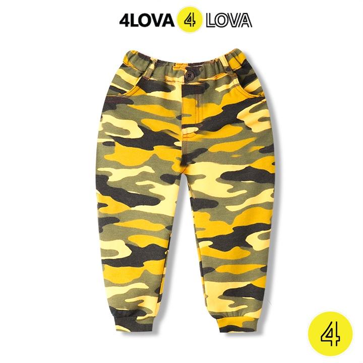 Quần thun jogger thu đông cho bé trai 4LOVA, chất nỉ cotton kiểu dáng khoẻ khoắn cá tính