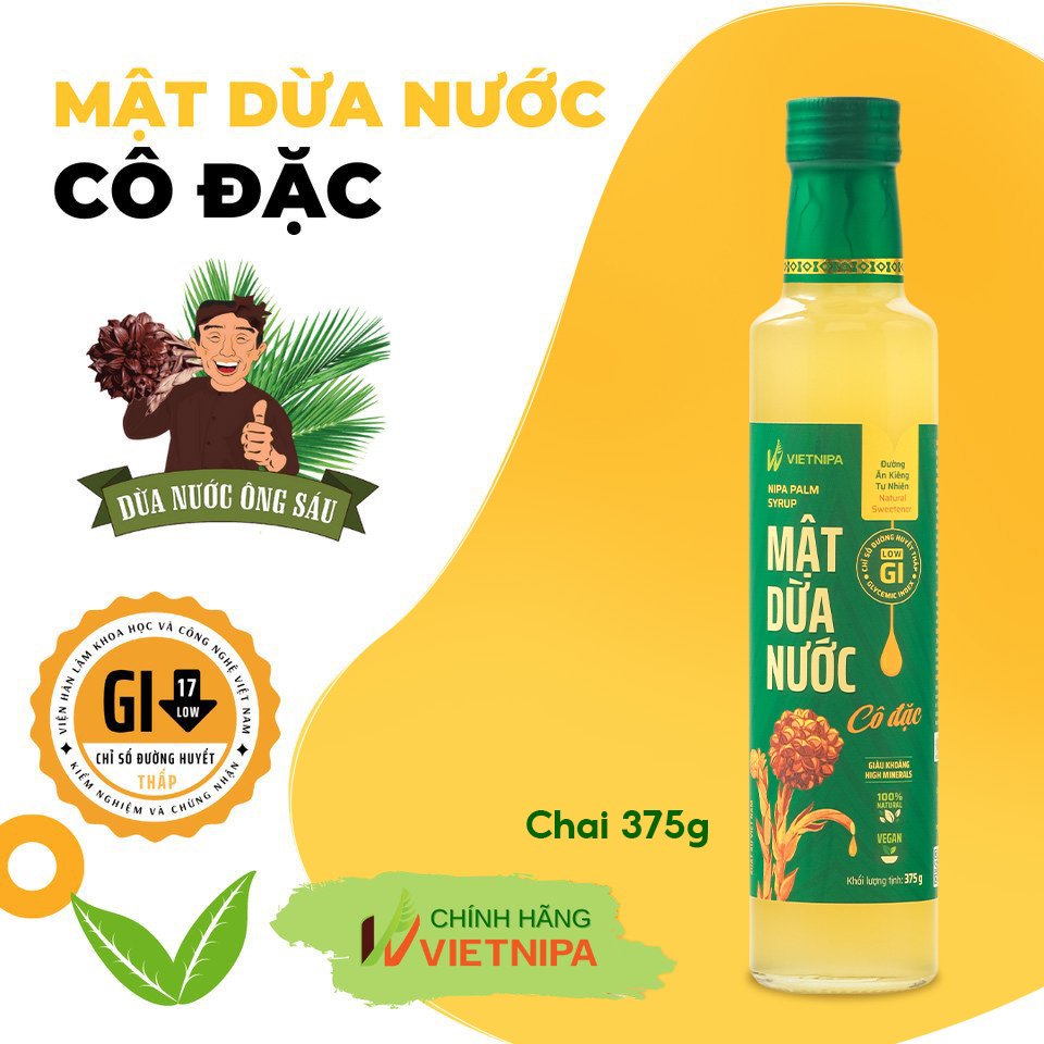 Mật Dừa Nước Cô Đặc Tự Nhiên 375g - Mật Dừa Nước Ông Sáu - Vietnipa - Đặc sản Cần Giờ