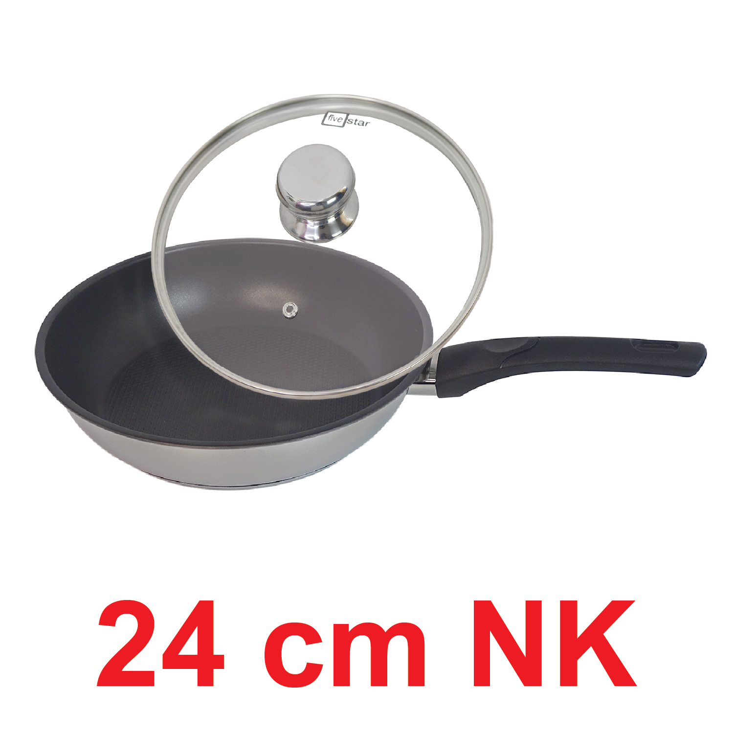 Chảo chống dính Fivestar và nắp kính tặng 5 muỗng