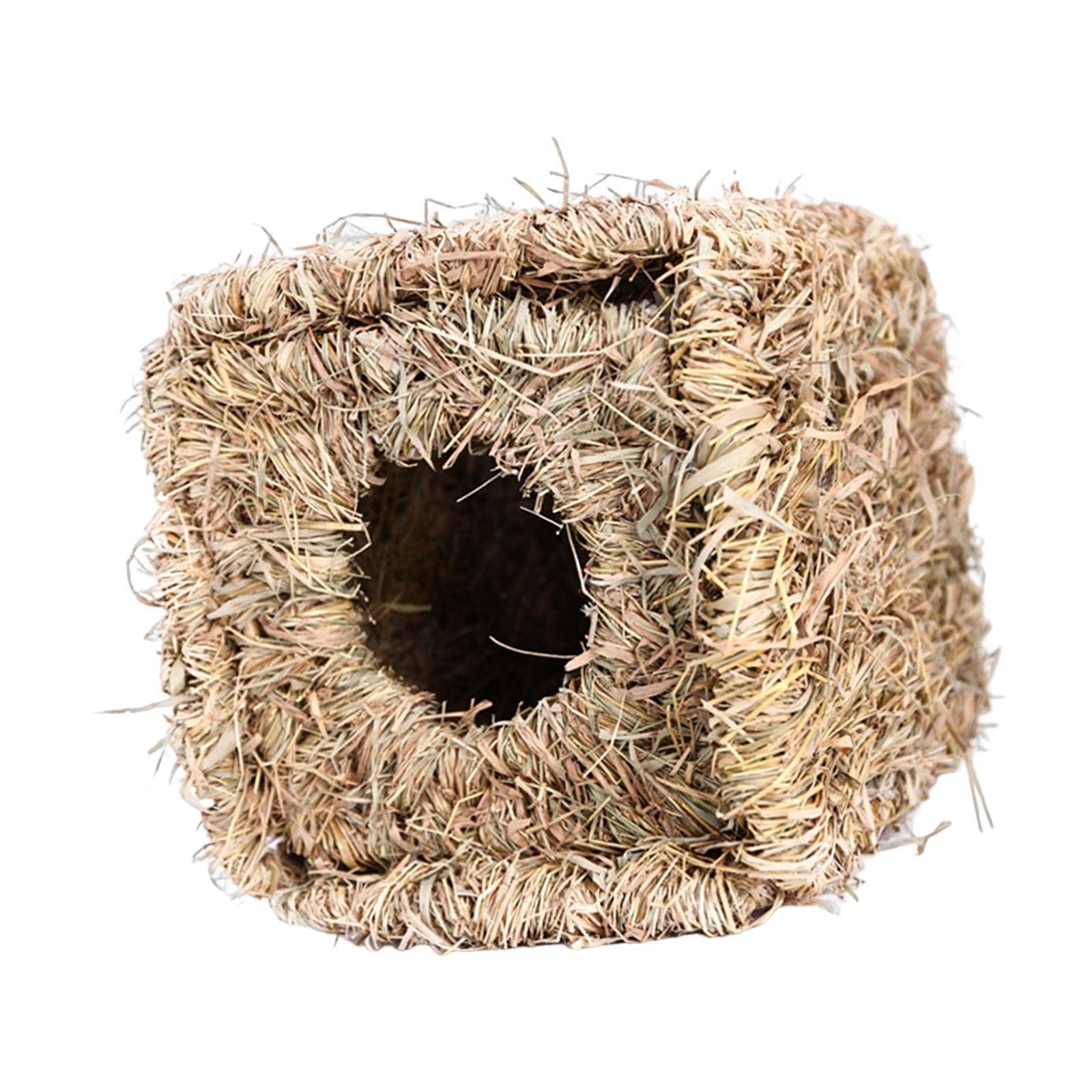 Hand Woven Small Animals Cage Nest Chewing Foldable Nesting Hideaway Sleeping Mat Nest Bed for Chinchilla Small Animals Squirrel Bunny Sleep