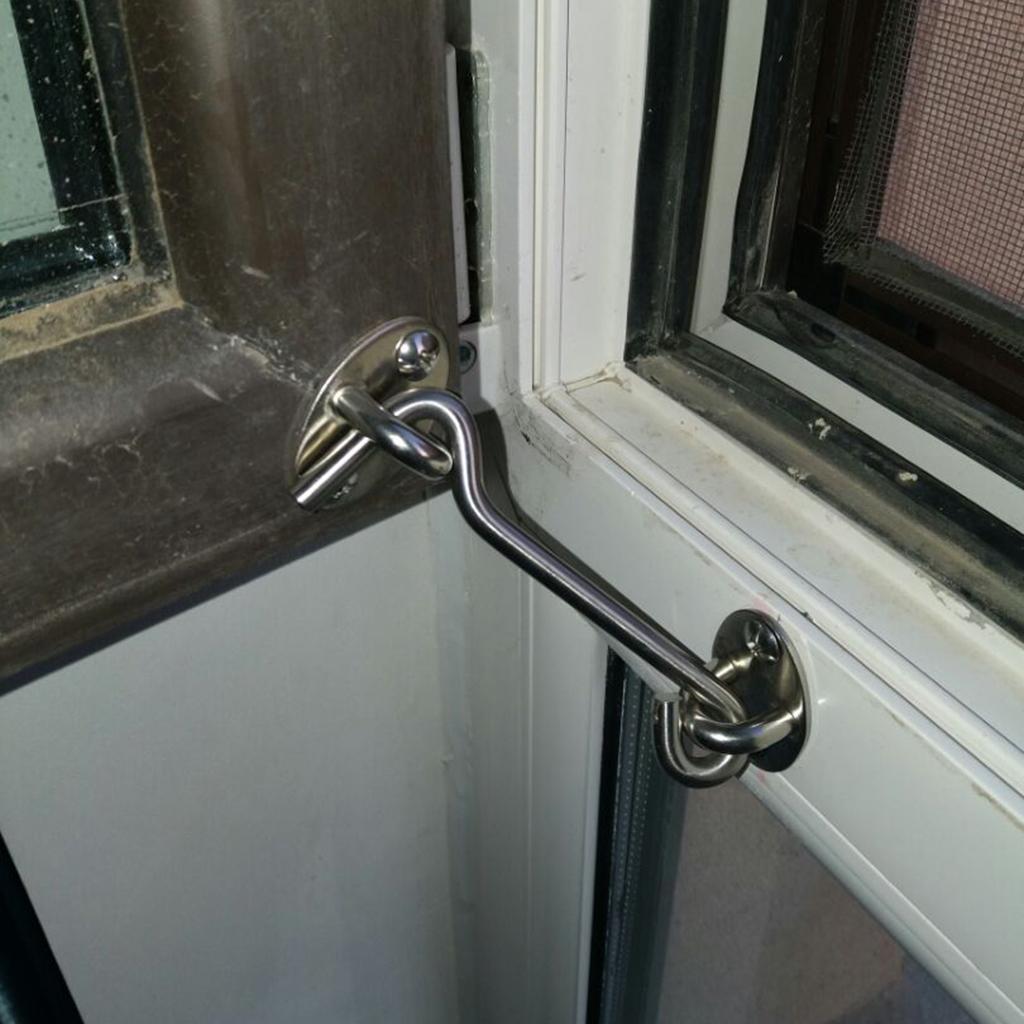 Stainless Steel Window Door Restrictor Catch Child Safety Security Lock 12.8cm