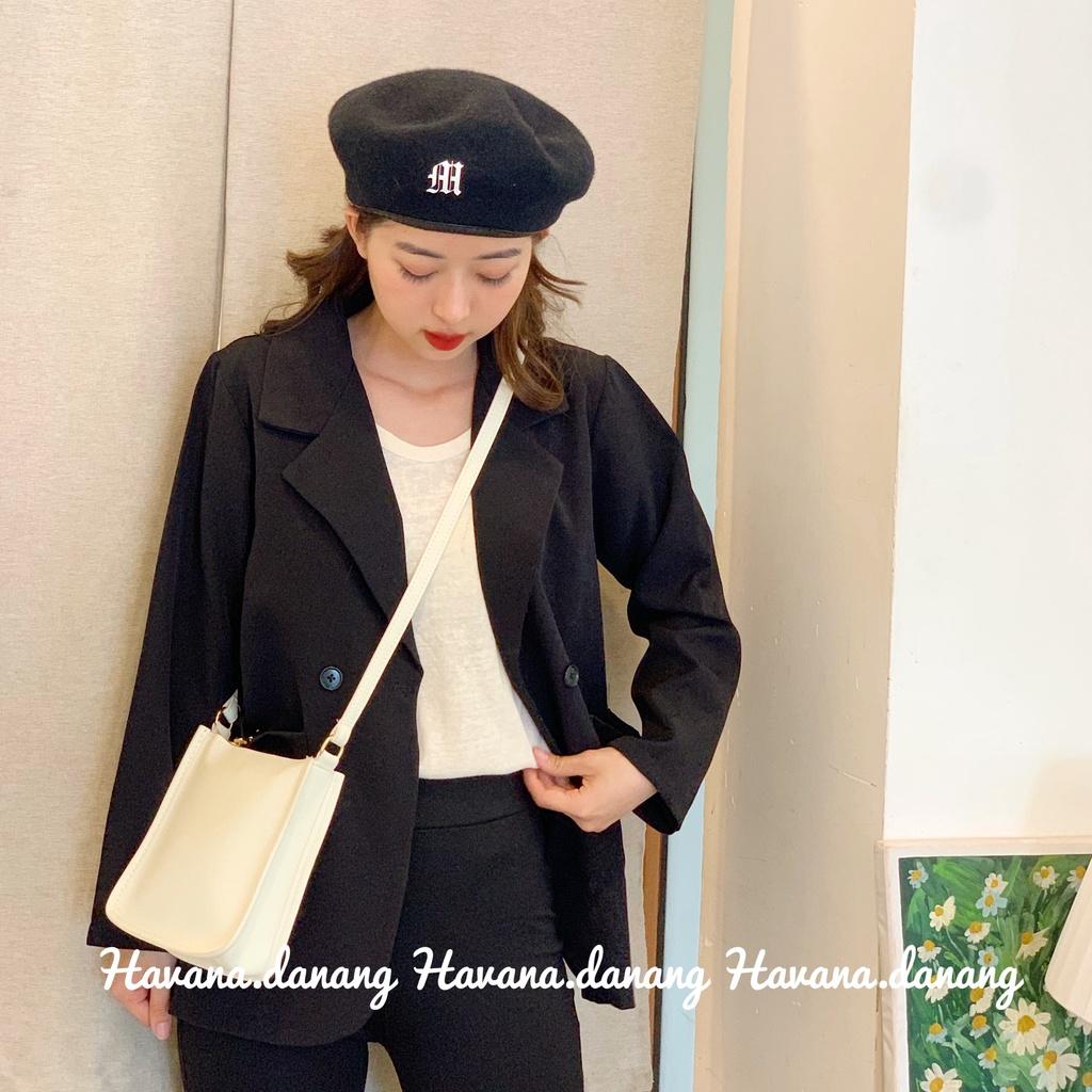 Áo blazer nữ, áo blazer dài tay một lớp , chất cát hàn dày dặn mềm mại thoáng khí