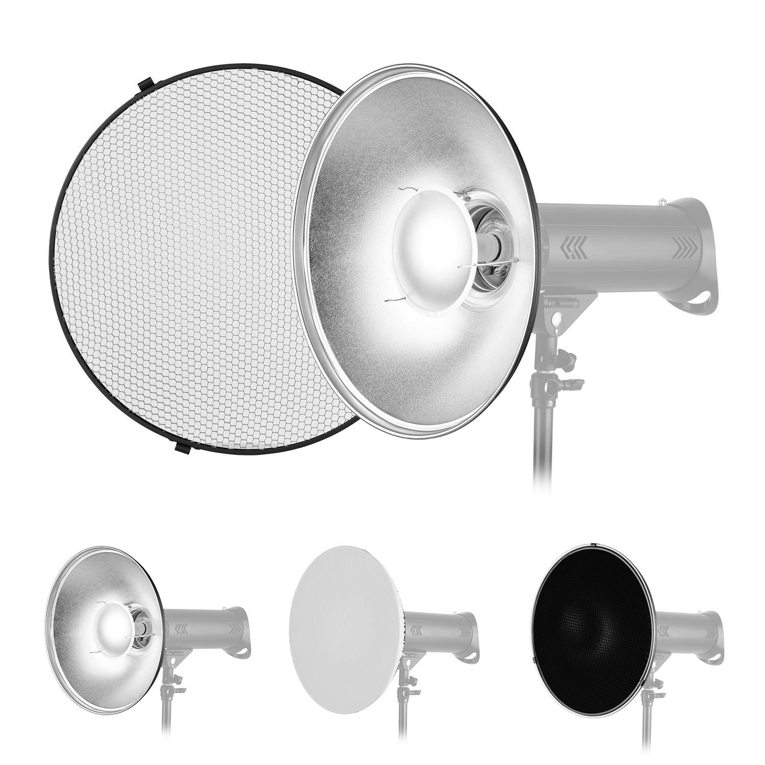 Bộ khuếch tán phản xạ với vải mềm tổ ong cho Bowens Mount Speedlite Strobe 16 inch