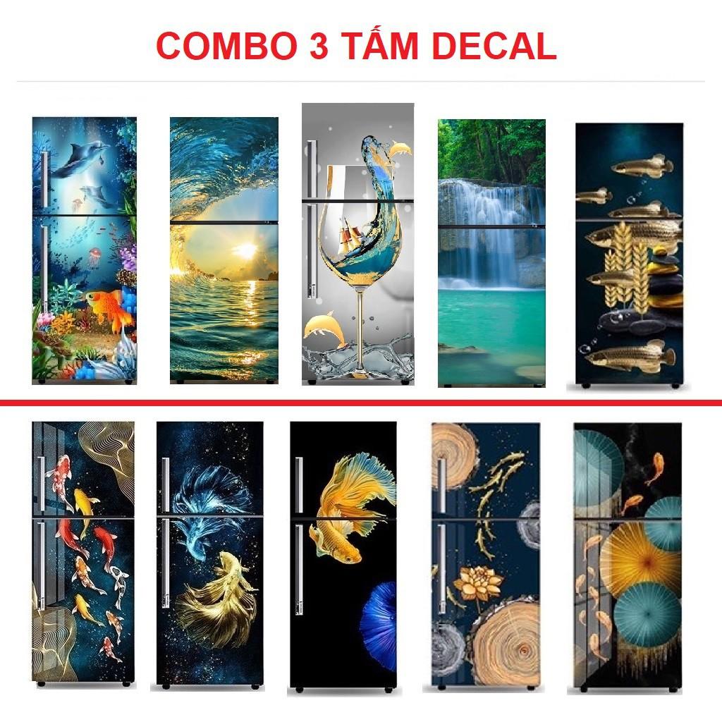 COMBO 3 MẶT GIỐNG NHAU - Decal dán kín tủ lạnh