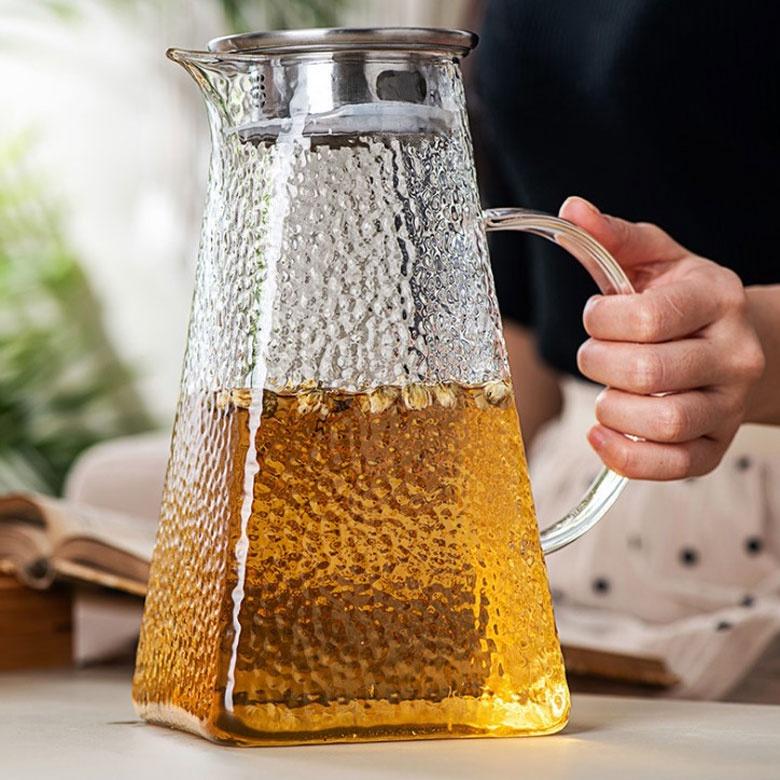 Set bình đựng nước uống thủy tinh kèm 6 cốc khay và giá úp cốc