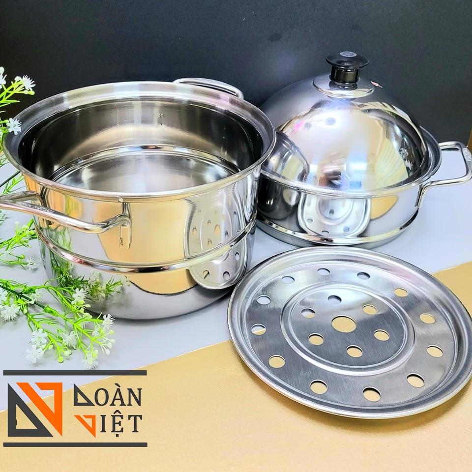 Bộ Xửng Hấp Inox 430 Nhiều size với kt 20cm / 24cm / 28 cm - Siêu Tiện Ích