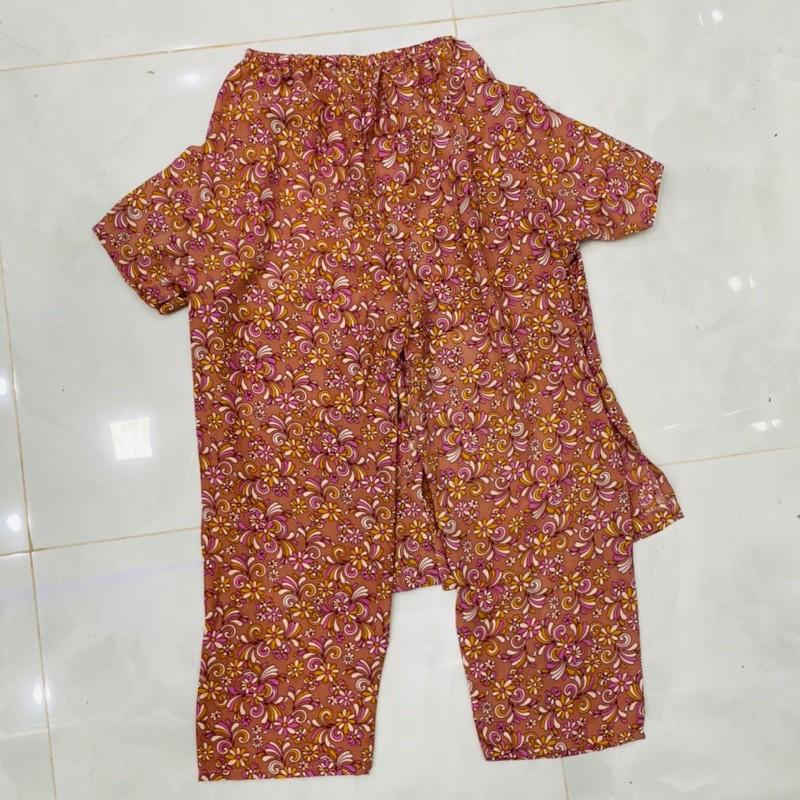 Đồ Bộ Bà Già Bà Ba 2 Túi Xẻ Tà Quần Dài Siu Lụa Hàng Chất Lượng Đồ Mặc Nhà