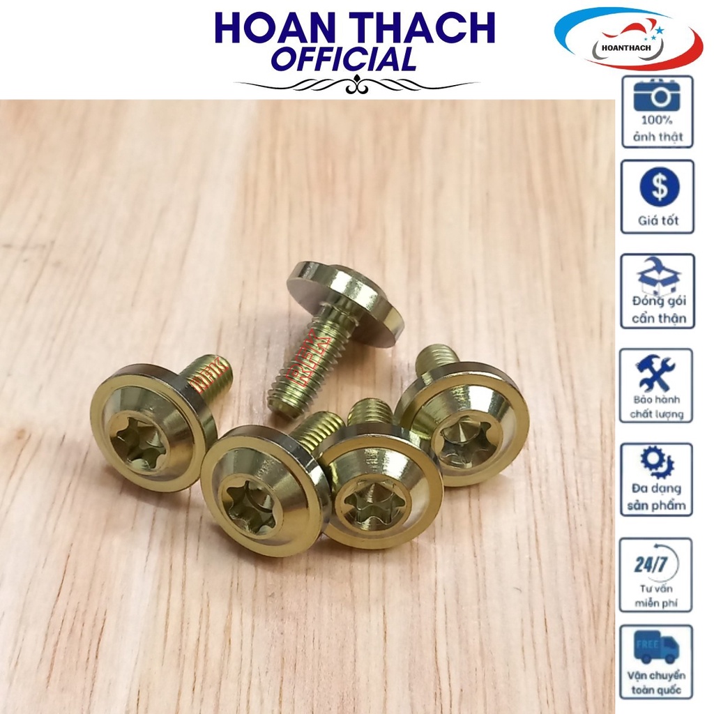 Ốc Gr5 Titan Dù 6L15 Vàng Dùng cho nhiều dòng xe SP016339 (giá 1 con)