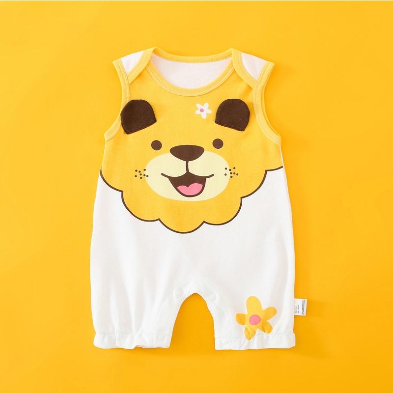 SS003 Bodysuit cho bé trai bé gái sơ sinh 0-12 tháng kiểu dáng liền thân sát nách hình thú đáng yêu