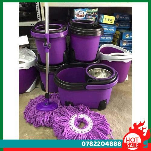 Bộ Chổi Lau Nhà Xoay 360 Độ Gồm Chậu, Cây Lau Nhà Và 2 Bông Lau - CH Hương Thị Miễn Phí Vận Chuyển
