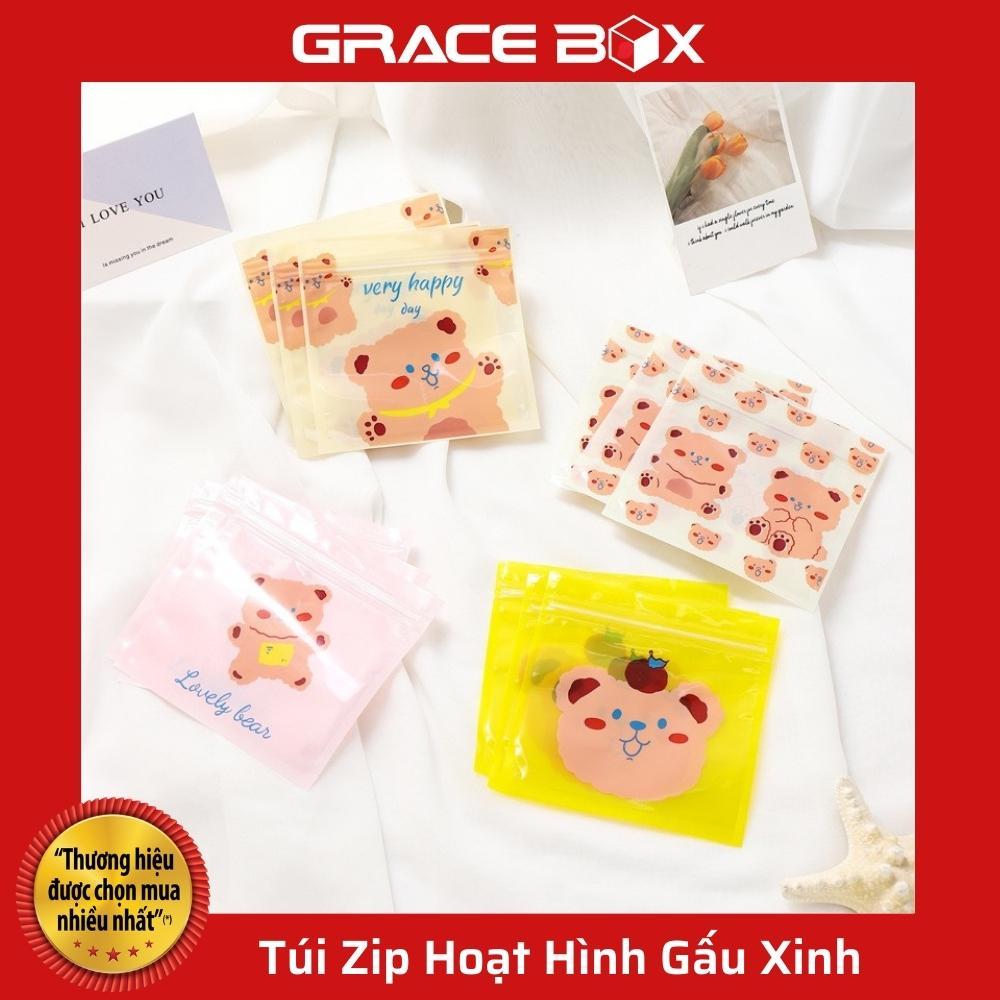 Set 10 Túi Zip Hoạt Hình Gấu Xinh Xắn