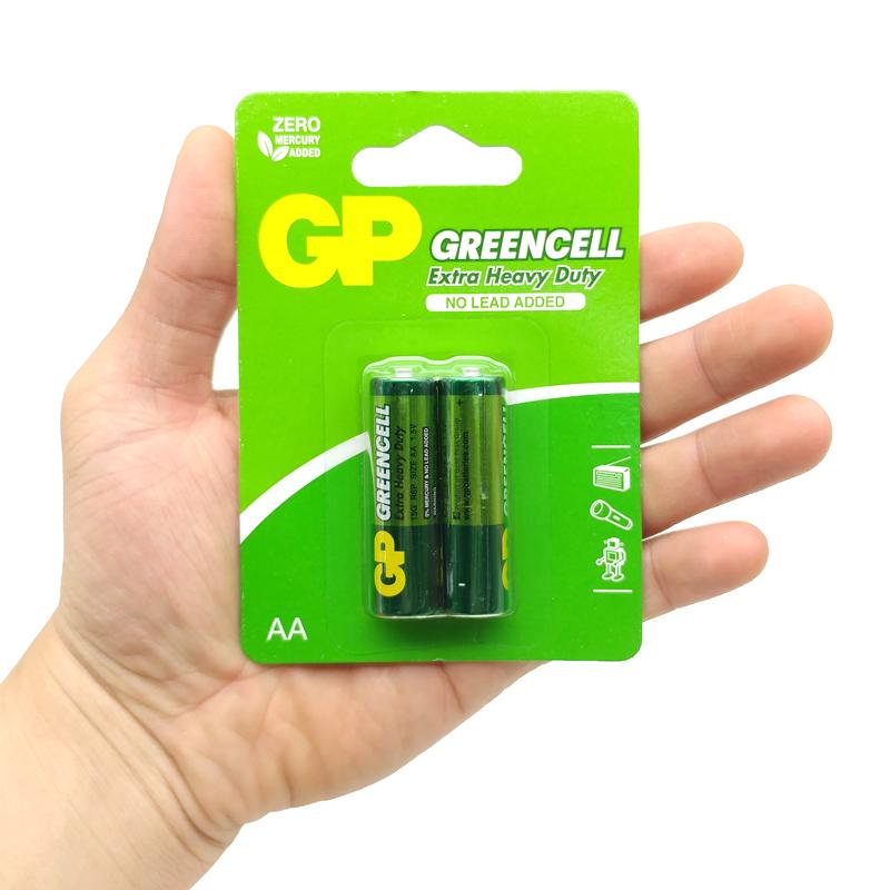 Vỉ 2 Pin Tiểu GP Greencell Extra Heavy Duty AA 1.5V - GP 15G-2U2