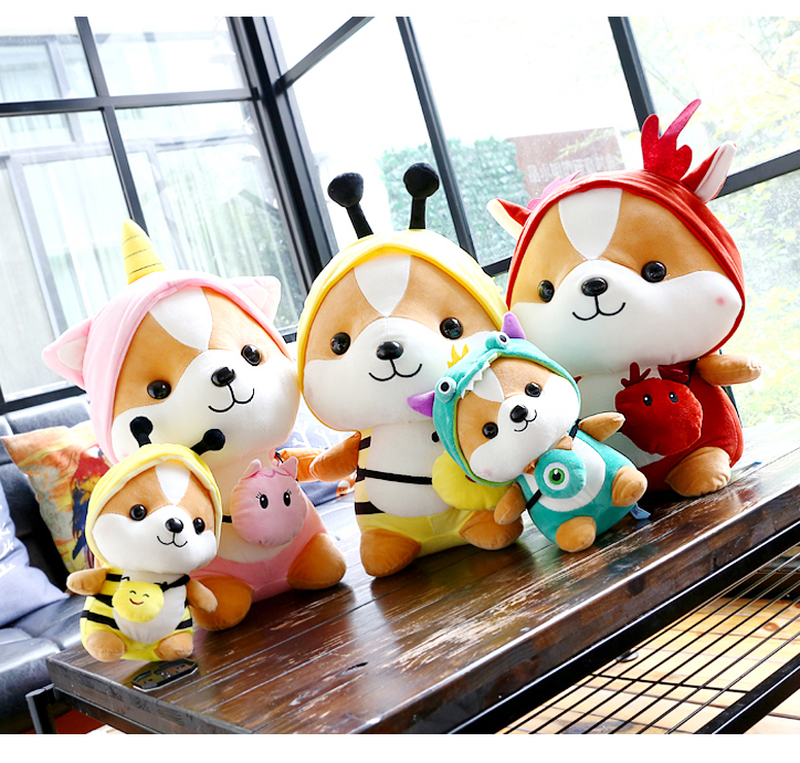 Gấu bông chó Shiba cosplay hình thú các loại siêu dễ thương cute (23cm---&gt;50cm)  hàng xịn cao cấp an toàn cho người sử dụng