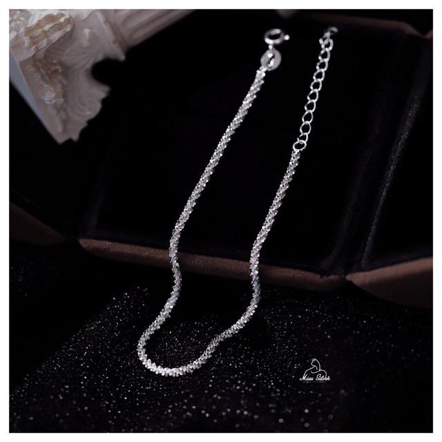 Lắc chân bạc nữ Miuu Silver, vòng chân lấp lánh Blink Anklet