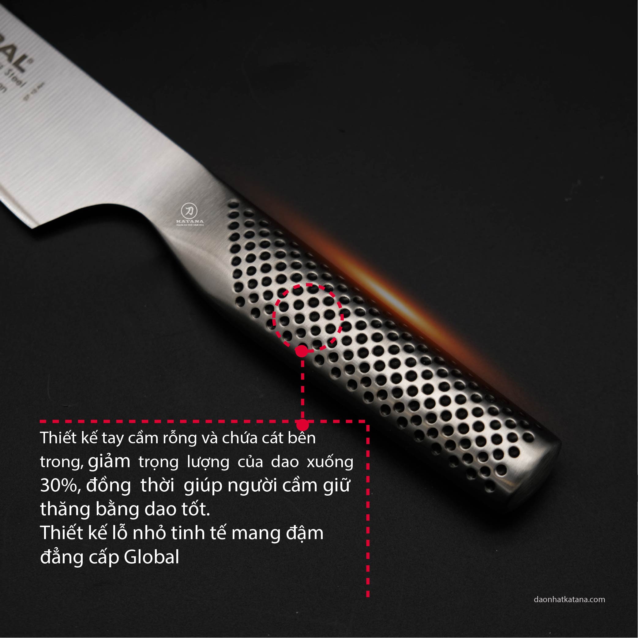 Dao bếp Nhật cao cấp Global G3 Carving Knife - Dao thái lát (210mm)- Dao bếp Nhật chính hãng