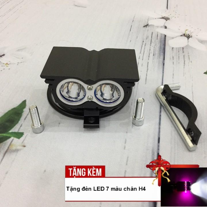 Đèn mắt cú L2 trợ sáng cho ô tô xe máy A219-TK07 - Tặng kèm đèn LED 7 màu chân H4