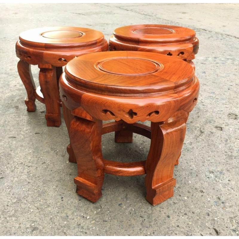 Đôn tròn gỗ hương,kỷ tròn, đế kê tượng, lục bình, trang trí kt 30x30cm
