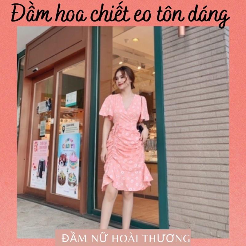 Đầm nữ đẹp với thiết kế ôm eo dáng xòe tôn dáng che khuyết điểm biển đi dạo