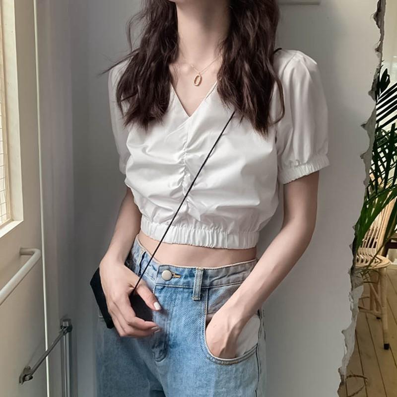 Áo croptop kiểu sơ mi nữ Ulzzang Quảng ASC89