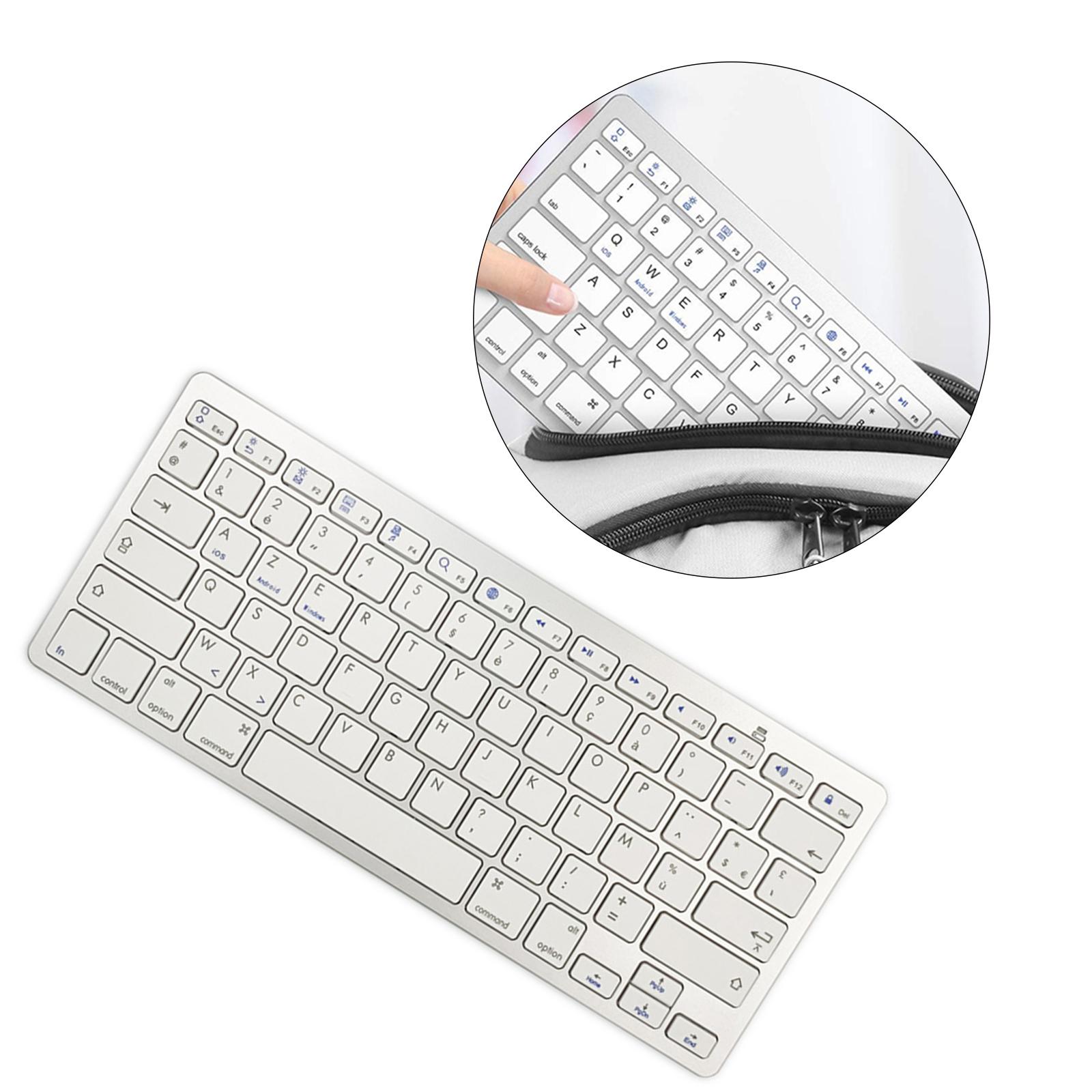 Portable 78 Keys Wireless Bluetooth Keyboard French Keyboard for Computer PC