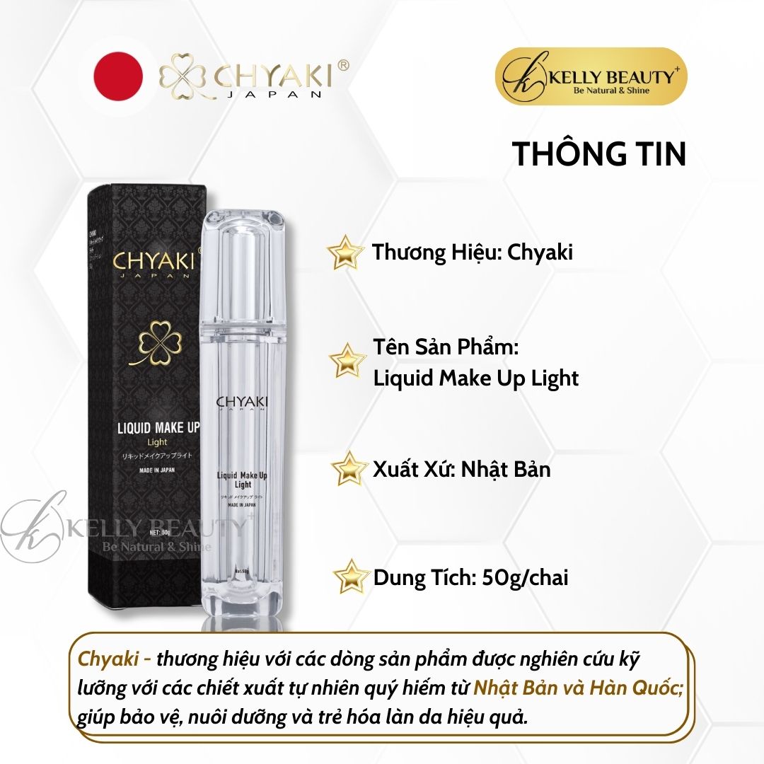 Kem Che Khuyết Điểm Chống Nắng Chyaki Liquid Make Up Light | Kelly Beauty