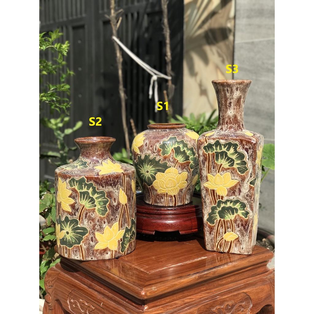 Bình Hoa Sen HN Gốm Sứ Nam Bộ Trang Trí, Cấm Hoa,Decor