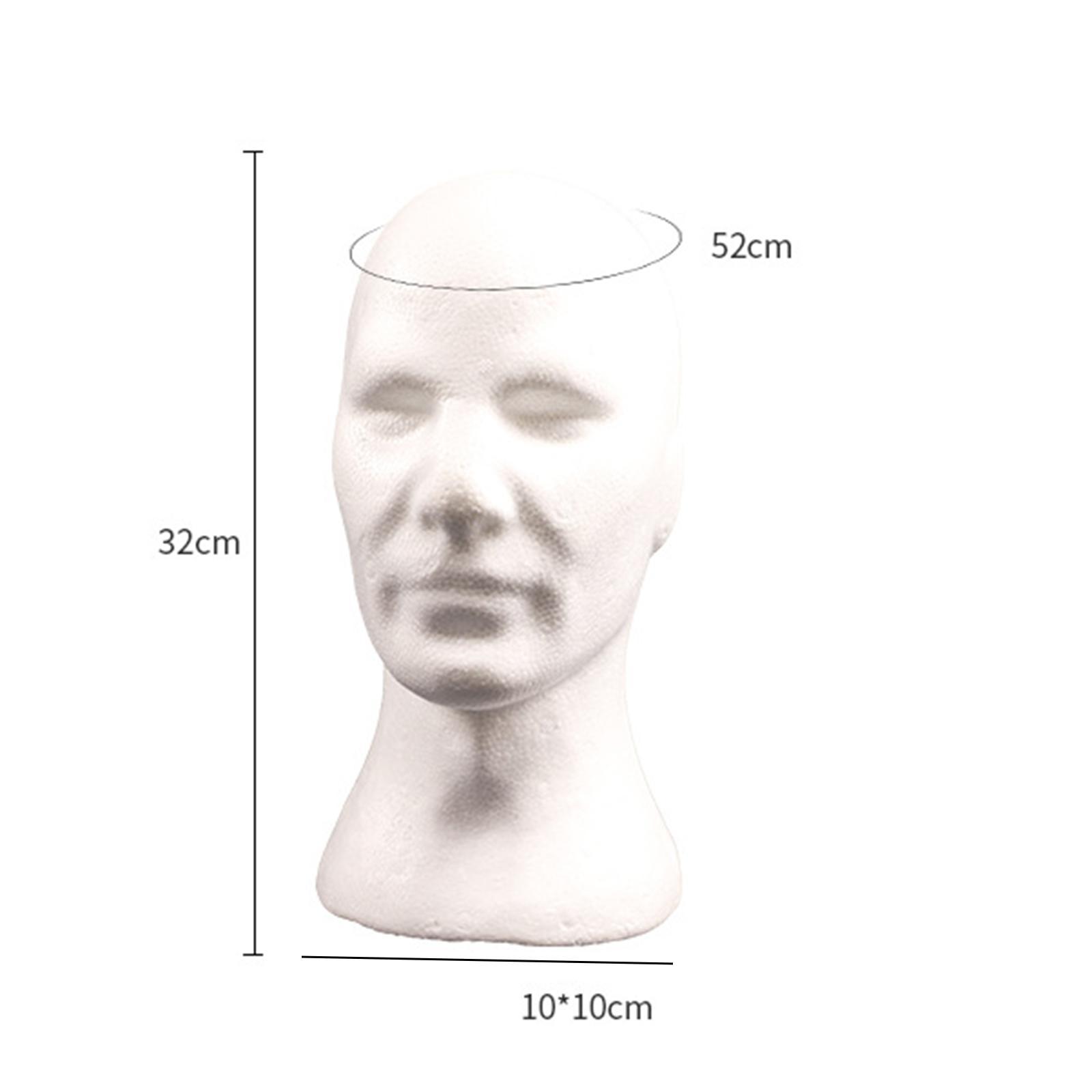 Male Manikin Head Portable DIY Photography Props Lightweight Round base Styling Tools Model for Headwear Jewelry Headset Glasses Hat
