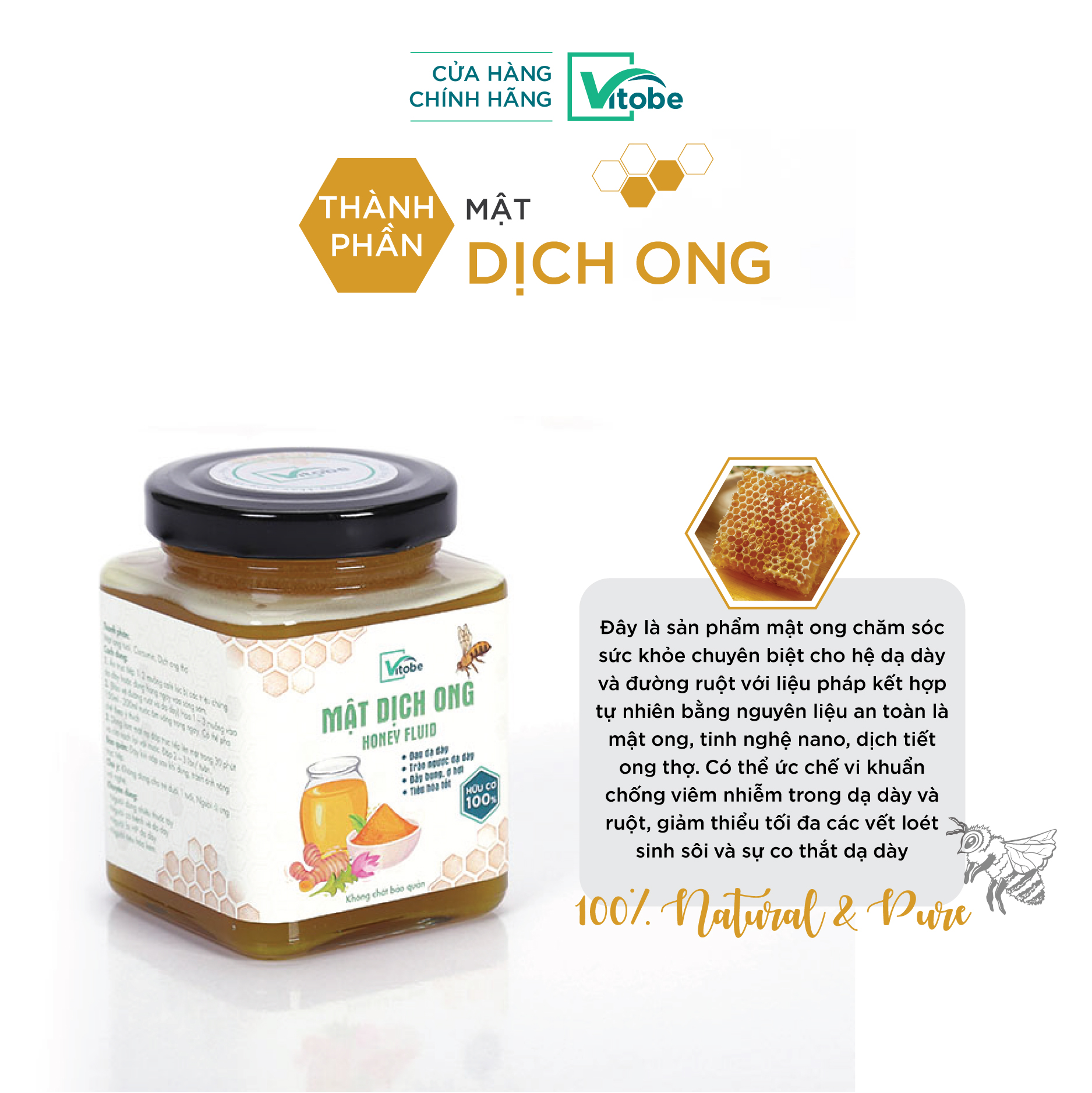 Mật Ong Tỏi & Mật Dịch Ong - Mật Ong Trị Cảm Cúm, Giảm Ho - Mật Ong Trị Đau Thắt Dạ Dày