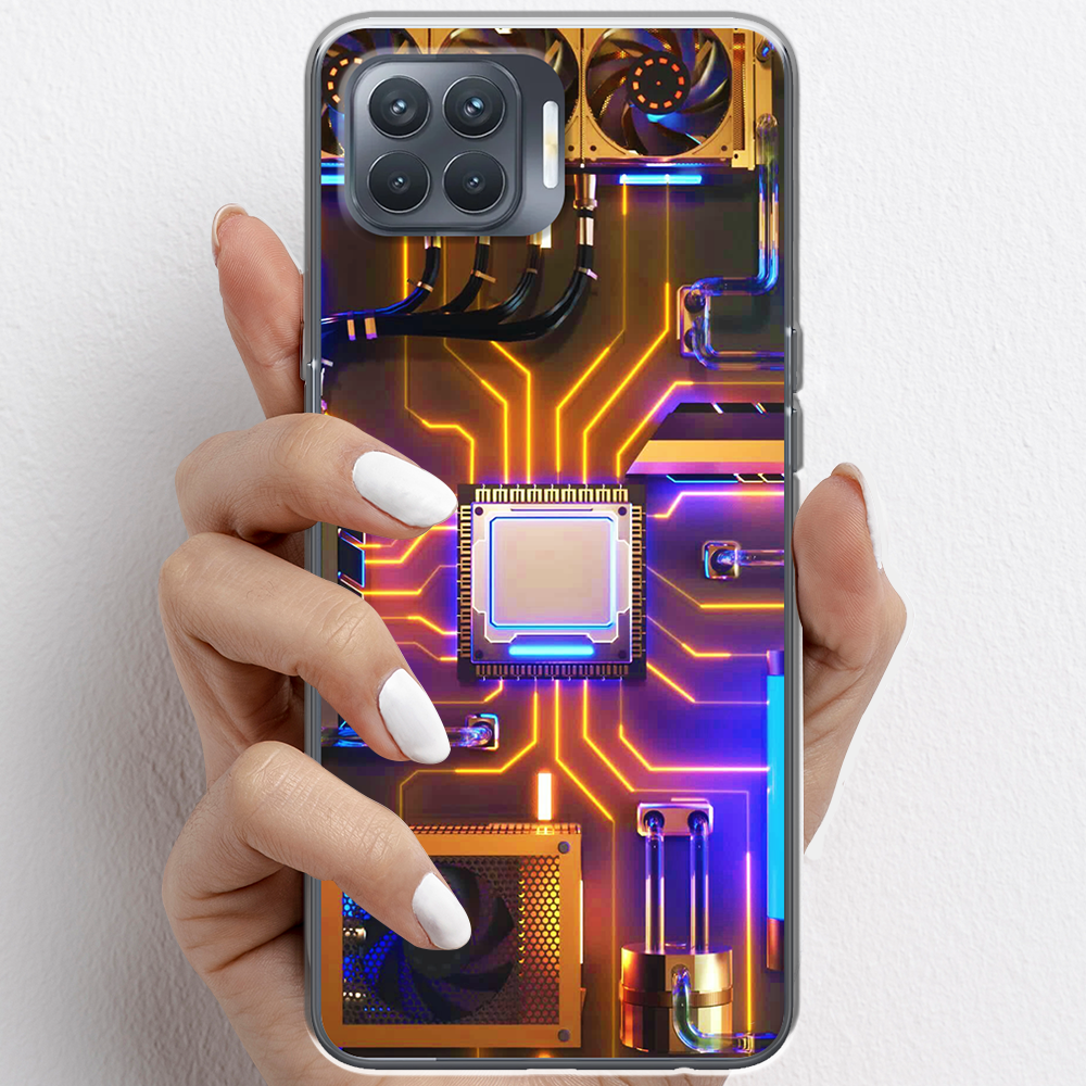 Ốp lưng cho Oppo A53, Oppo A93 nhựa TPU mẫu Chip CPU máy tính
