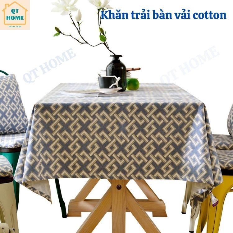 Khăn Trải Bàn Vải Cotton Cho Bàn Ăn, Bàn Cà Phê, Phong Cách Lịch Sự