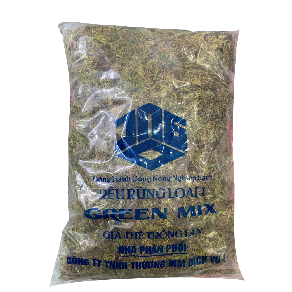 Giá thể rêu rừng trồng lan loại 1 Green Mix - Túi 4 lít ~ 120gram