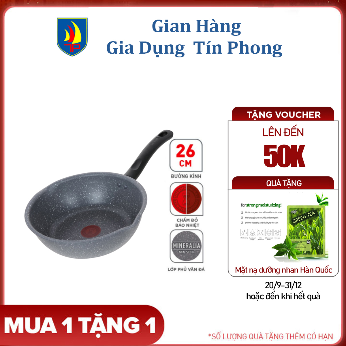 Chảo chiên sâu lòng Tefal Cook Healthy 26cm (G1348595) - Hàng chính hãng