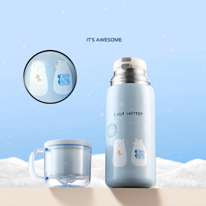 400Ml Sinh Viên Thép Không Gỉ Dễ Thương Giữ Nhiệt Cốc Sáng Tạo Hoạt Hình Chống Rò Rỉ Chân Không Trẻ Nhiệt Nước Thermocup