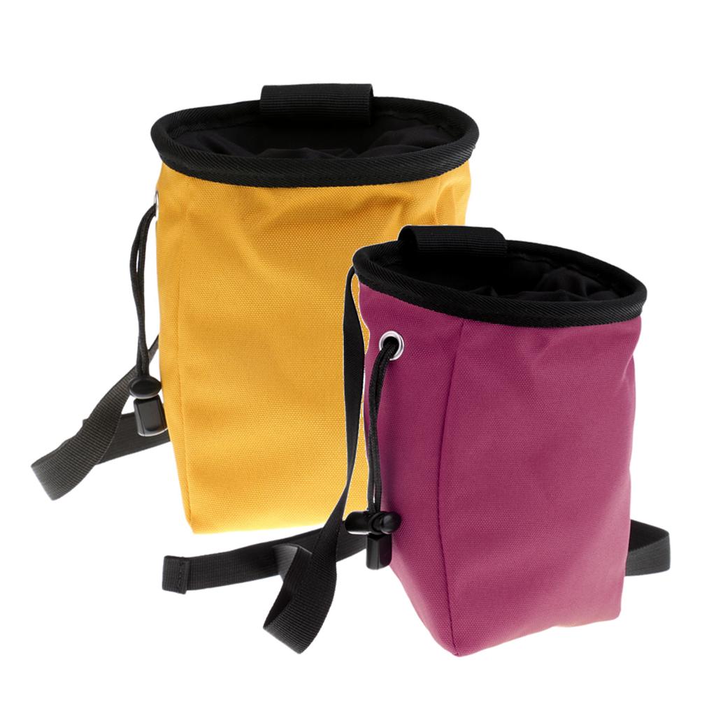 Rock Climbing Chalk Bag with Drawstring Closure Waist Belt Zipper Closure