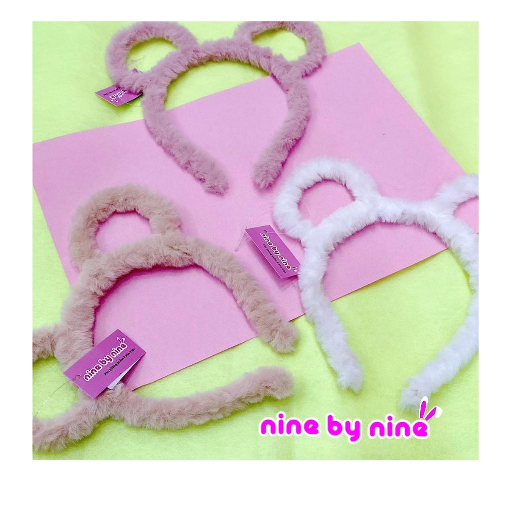 Băng đô lông mềm tai gấu và mèo