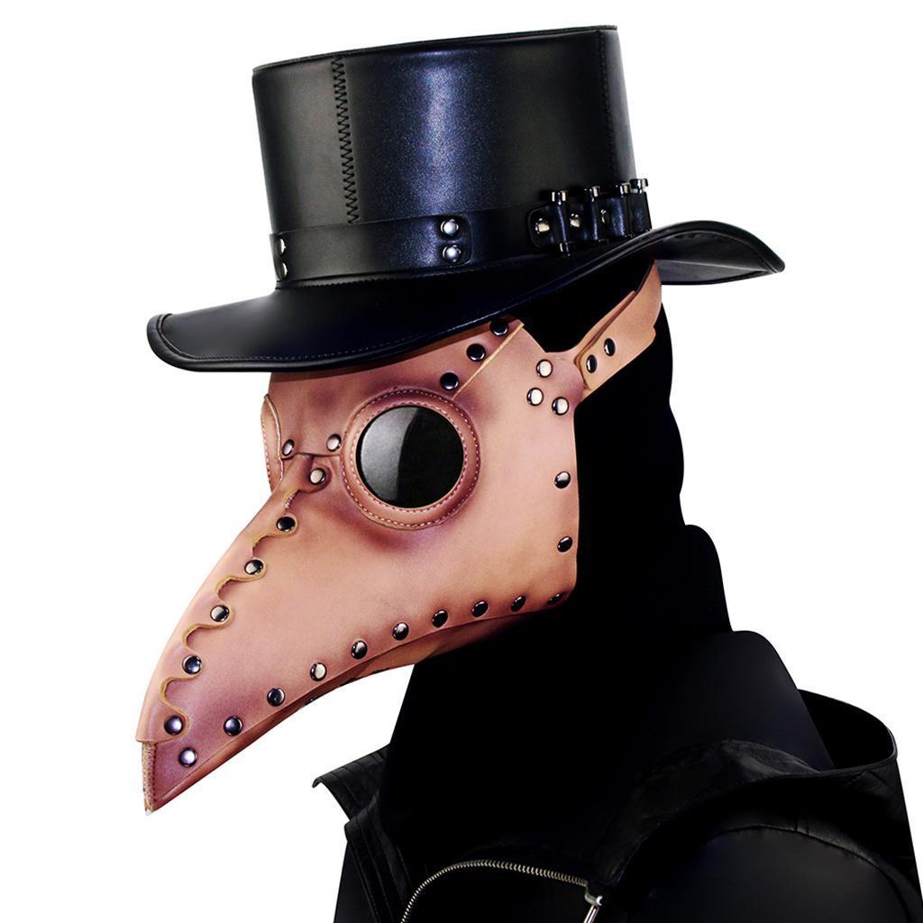 Plague Bird Long Nose Beak PU Leather Steampunk Halloween Mask