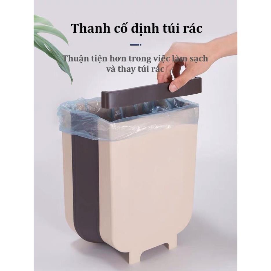 Thùng Rác Gấp Gọn Thông Minh Treo Cạnh Tủ Tiện Lợi