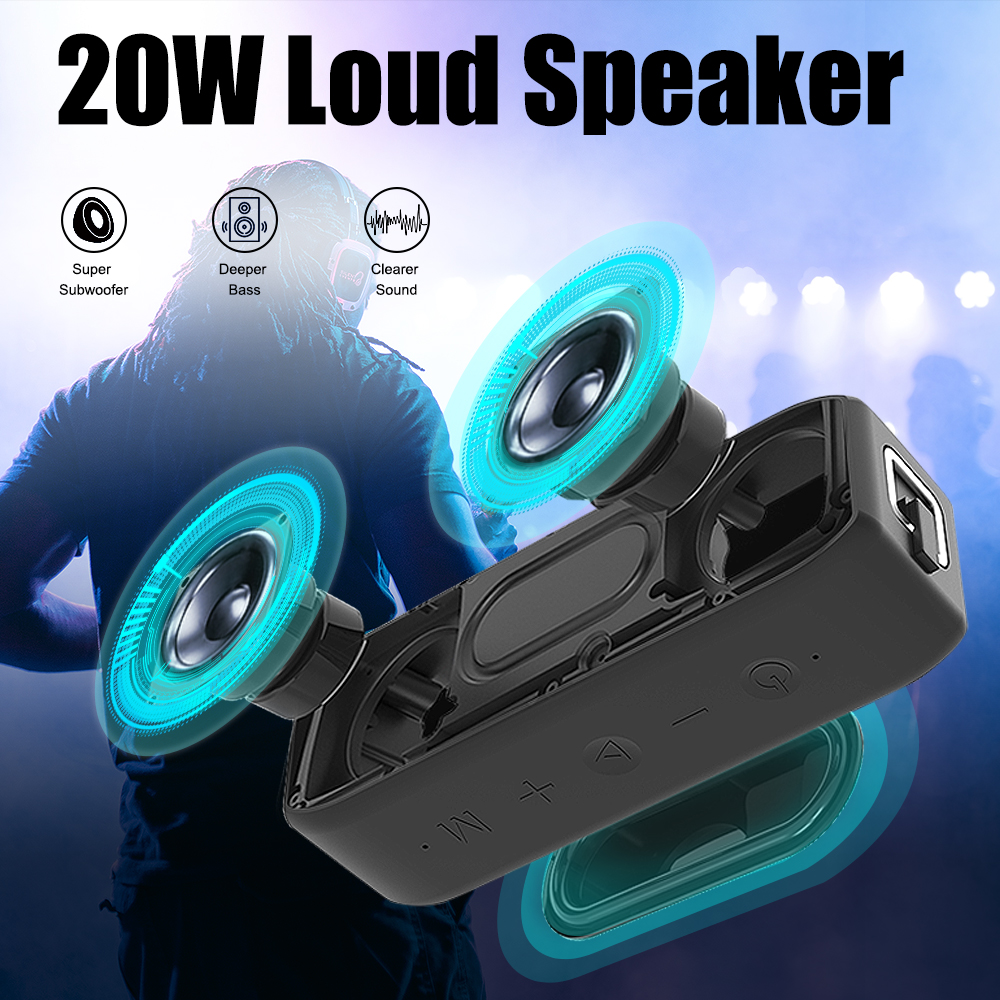 Loa Bluetooth5.0 TWS xdobo 20W, loa không dây âm thanh vòm HD &amp; âm Bass Stereo cực hay 5200mAh, tích hợp Mic, chống nước IPX7, loa di động cho các bữa tiệc - Hàng Chính Hãng