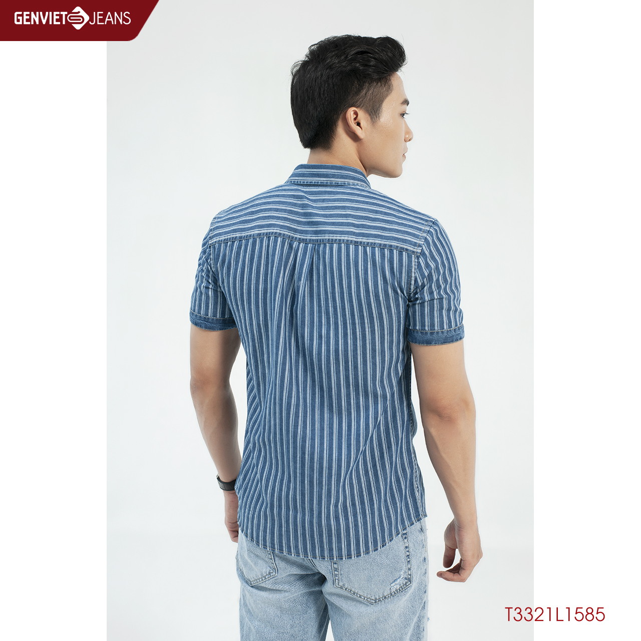 Áo Sơmi Nam Thô Kẻ Sọc T3321L1585 - GENVIET