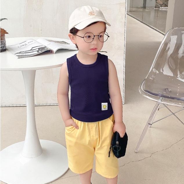 Áo ba lỗ sát nách bé trai thun cotton trơn nhiều màu co giãn thoáng mát