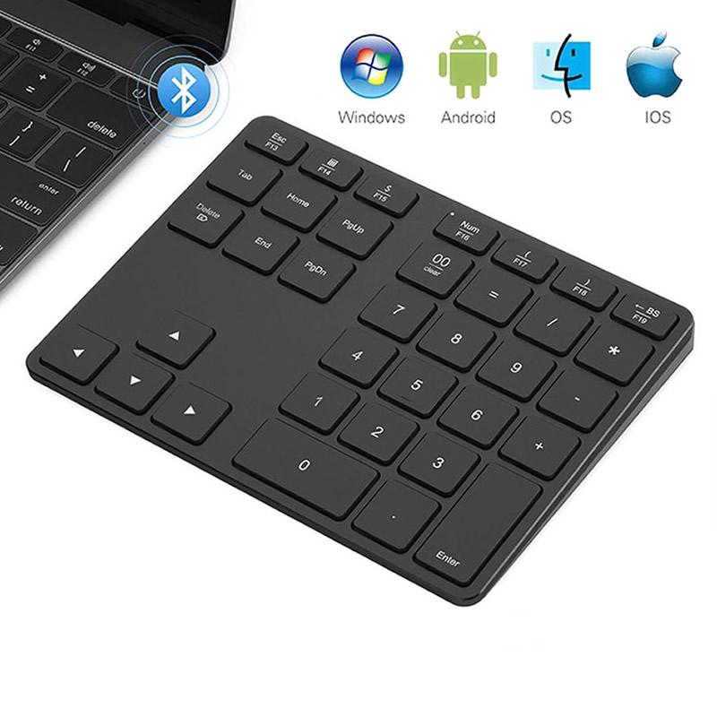 Bluetooth 5.0 Không Dây Bàn Phím Số 35 Phím Bàn Phím Số Dành Cho Kế Toán Rút Tiền Windows IOS Hệ Điều Hành Mac OS Android PC Máy Tính Bảng Laptop