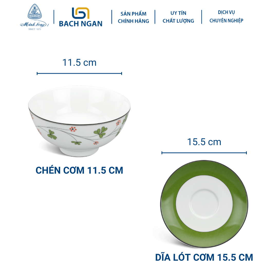 Bộ chén dĩa sứ Minh Long 24 sản phẩm JASMINE Hoa May Mắn dùng cho gia đình, sứ đẹp cao cấp dùng đãi khách, tặng quà tết