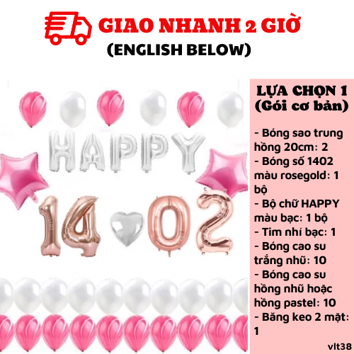 Bộ bong bóng trang trí ngày lễ tình nhân Valentine đẹp vlt38