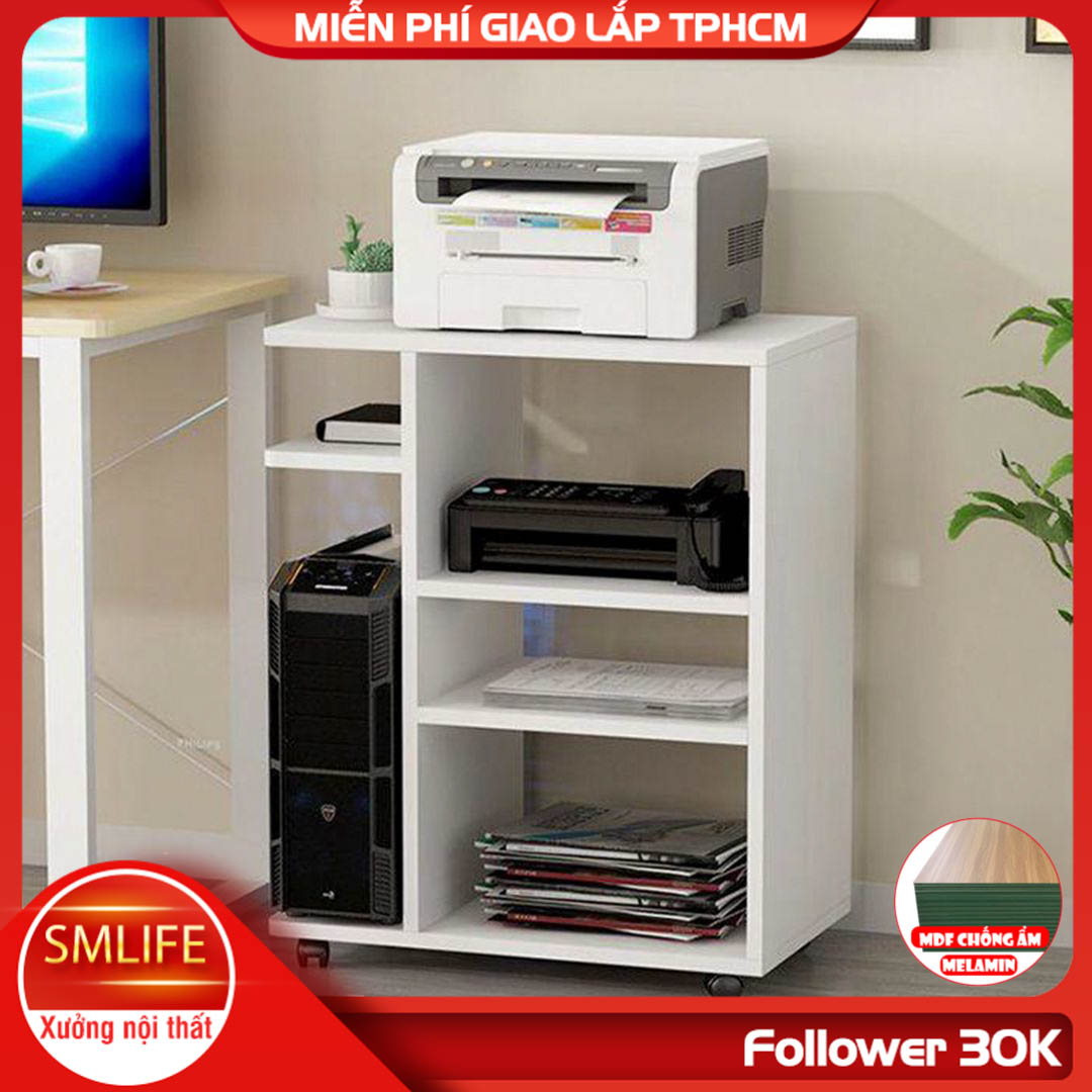 Kệ để máy in gỗ hiện đại SMLIFE Pegasus  | Gỗ MDF dày 17mm chống ẩm | D60xR40xC71cm