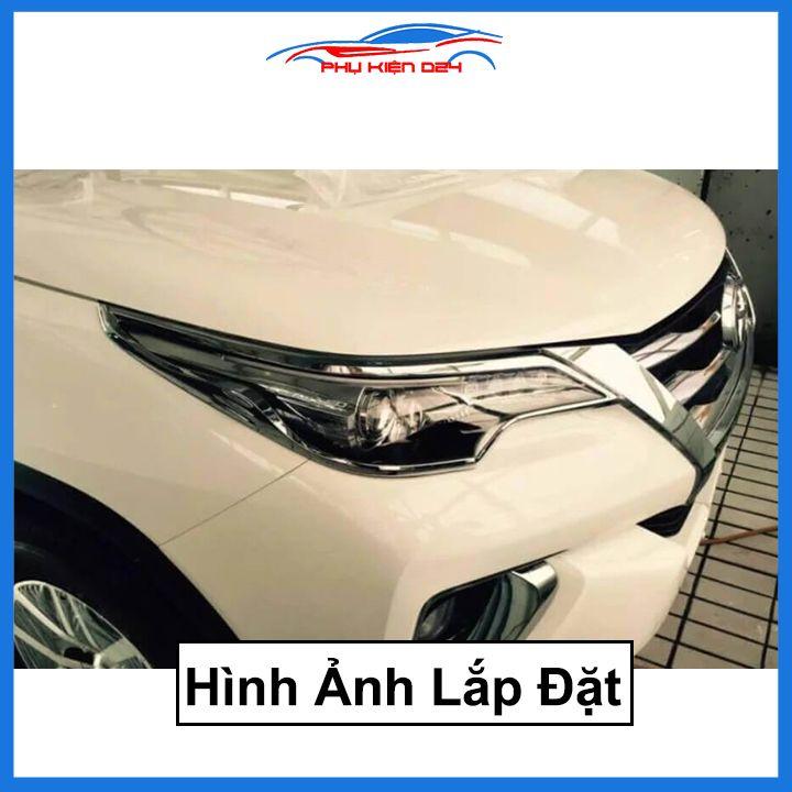 Ốp viền đèn pha hậu mạ crom Fortuner 2012-2016, 2017-2019, 2021-2022 chống trầy trang trí bảo vệ xe