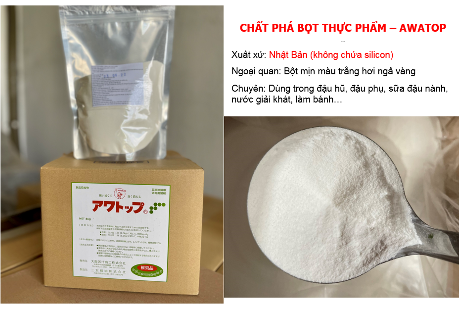 500g AWATOP Nhật Bản phụ gia thực phẩm phá bọt sữa đậu nành tăng độ béo