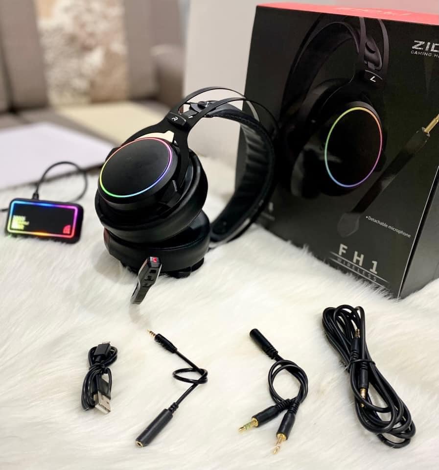Tai nghe gaming không dây cao cấp ZIDLI FH1 2.4Ghz Led RGB âm thanh vòm - Hàng chính hãng