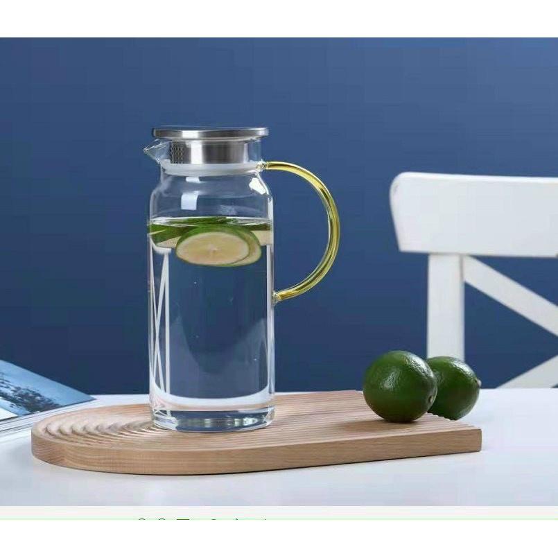 BÌNH NƯỚC THỦY TINH NẮP INOX