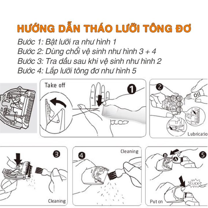 Tông đơ cắt tóc  F10 chuyên nghiệp, lưỡi sứ siêu bén pin trâu.